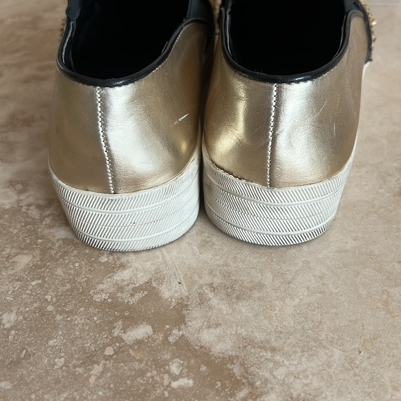 Steve Madden Platform Buhba Gold Genuine Leather Slip On Sneaker - Picture 13 of 13